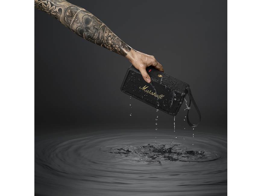 Marshall Middleton (Black and Brass) Waterproof portable Bluetooth