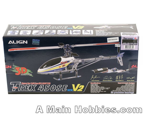 Align T-Rex 450SE V2 Kit w/Motor/ESC/Battery (Black - PRO Wood