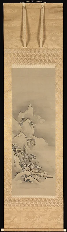 狩野探幽筆 神農・夏冬山水図|Winter Landscape - Kano Tan'yū