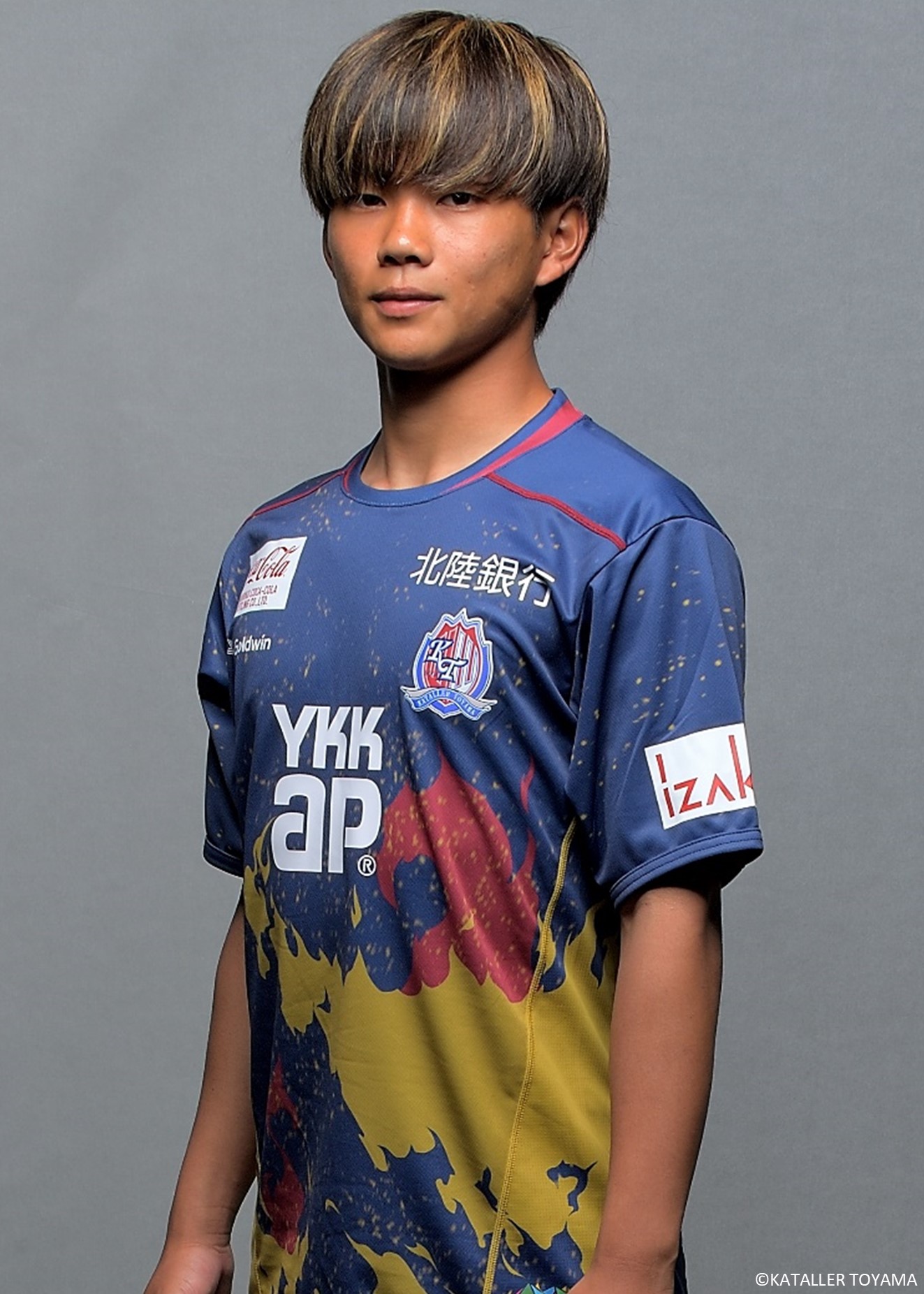 カターレ富山 亀田歩夢選手 直筆サイン入りデカ缶バッジ カターレ富山