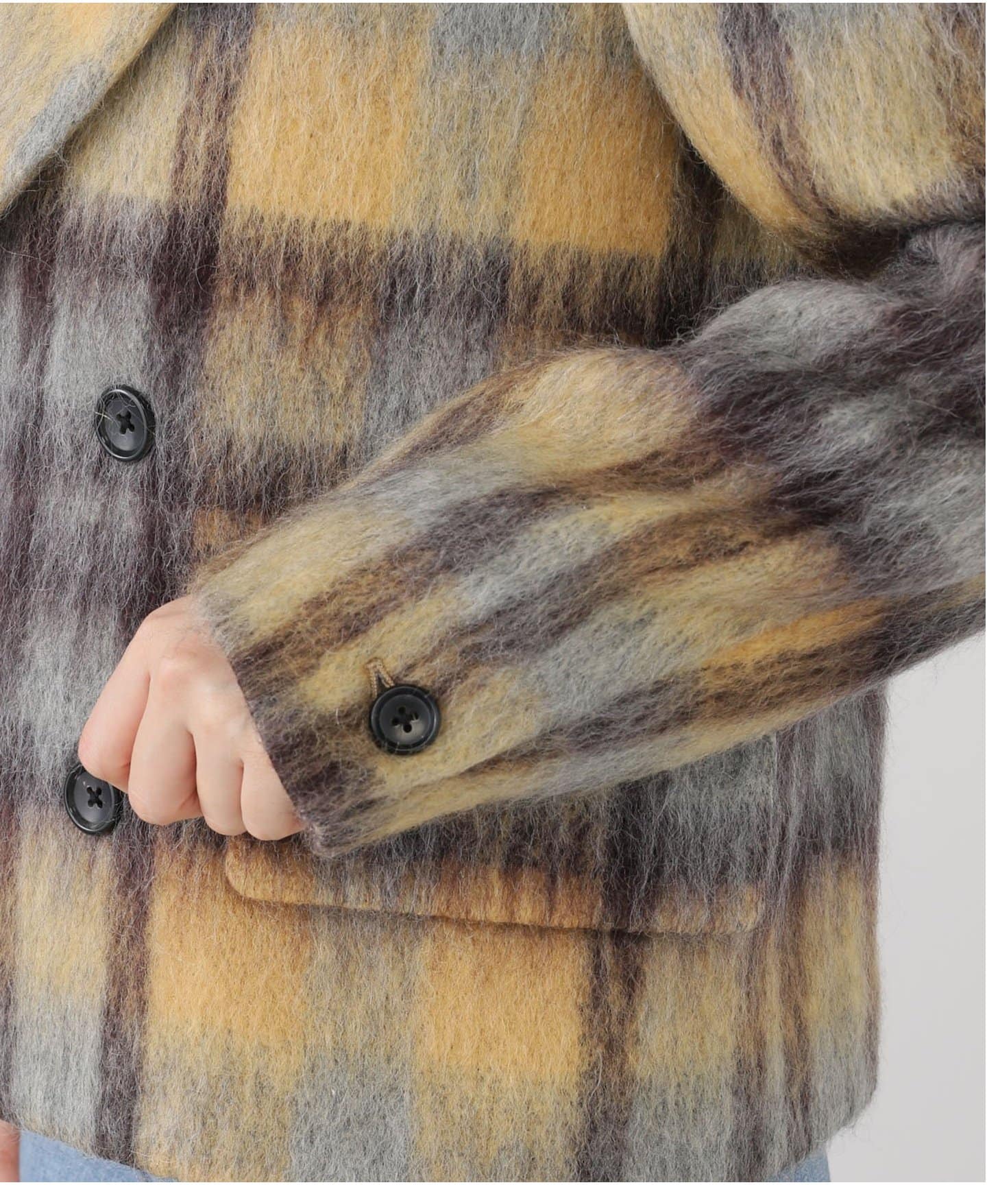 チェックシャギーショートジャコット（その他ブルゾン／アウター