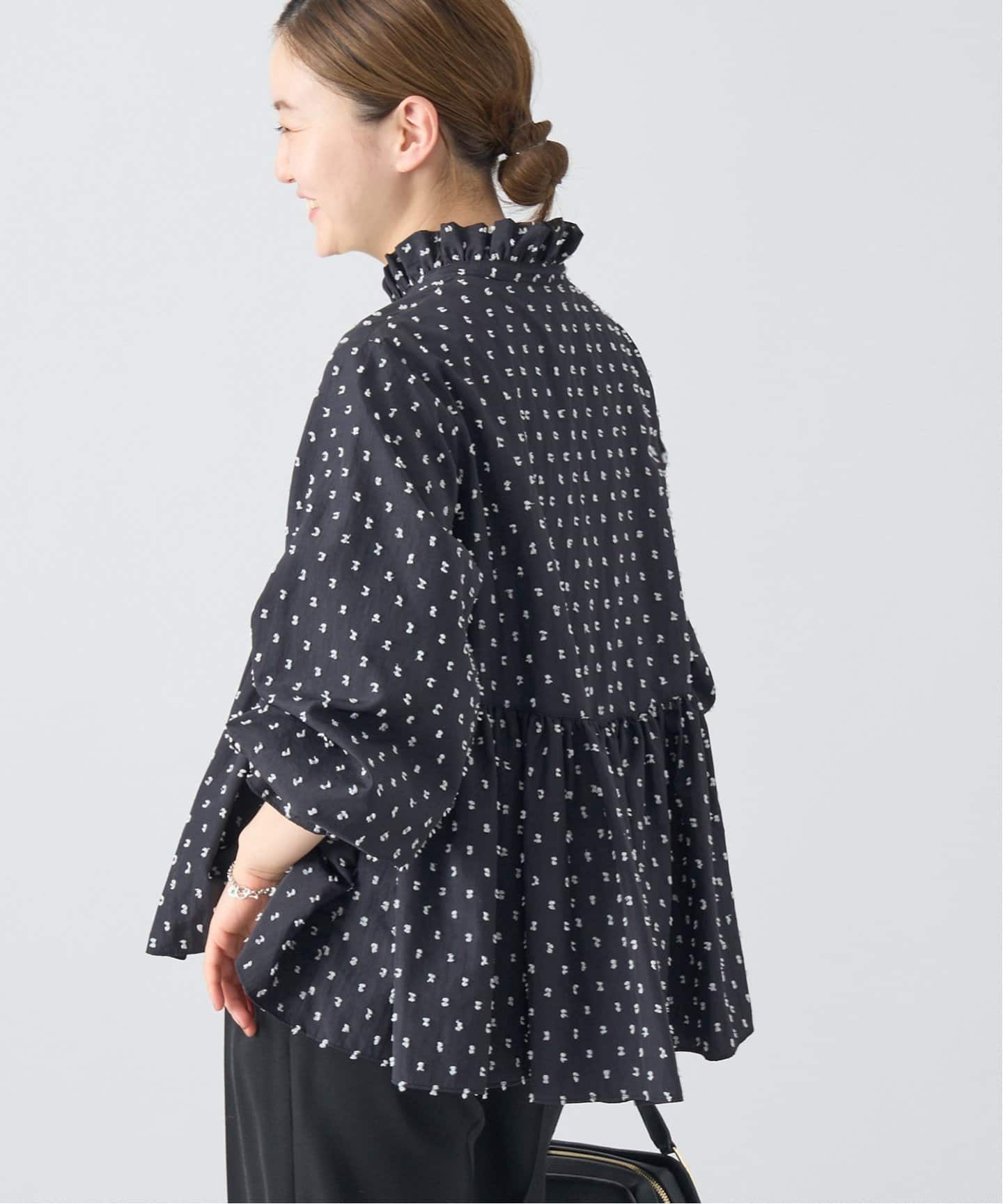 ドットタフタショートギャザーブラウス（シャツ／ブラウス）｜IENA