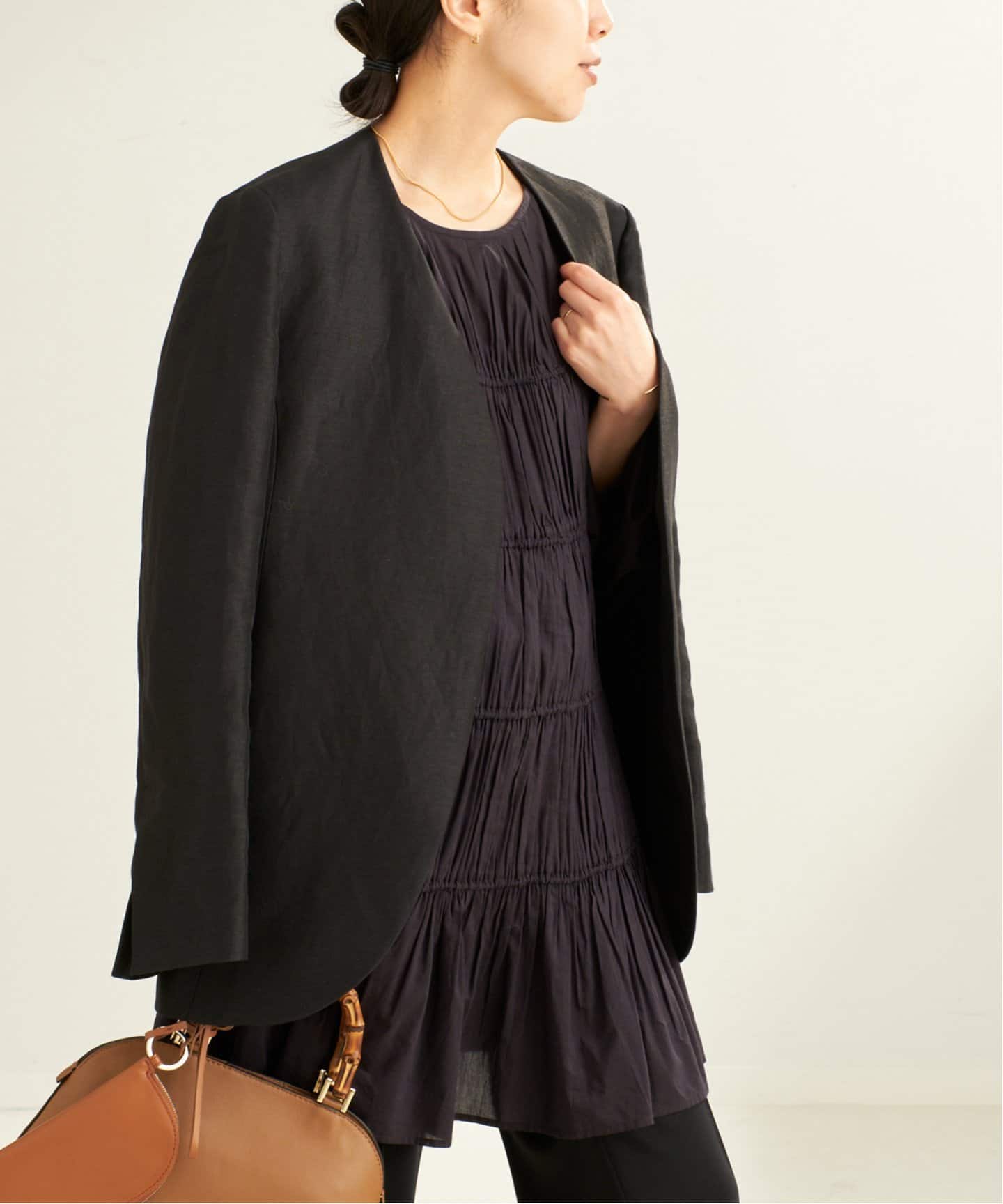追加》Shantung ジャケット（ノーカラージャケット）｜Plage