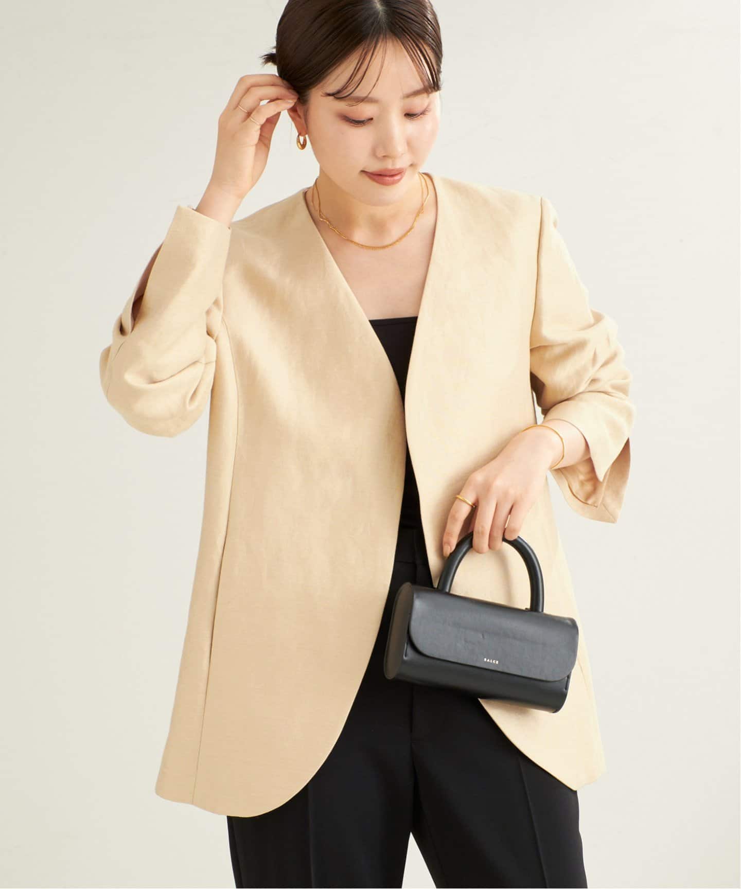 追加》Shantung ジャケット（ノーカラージャケット）｜Plage