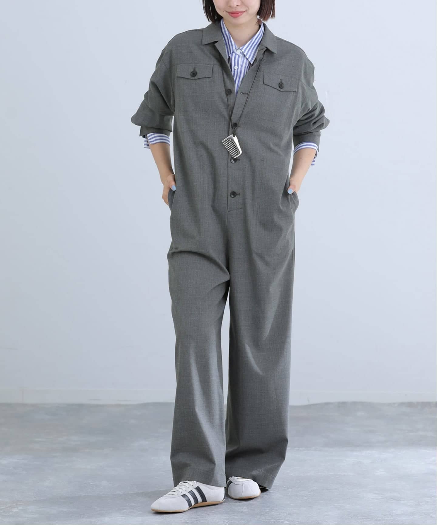 T/Wオープンカラーオールインワン（つなぎ／オールインワン）｜IENA