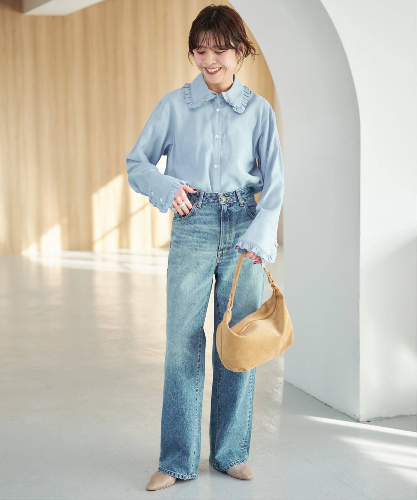 WEB限定 / 追加》フリルカラーブラウス（シャツ／ブラウス）｜Spick