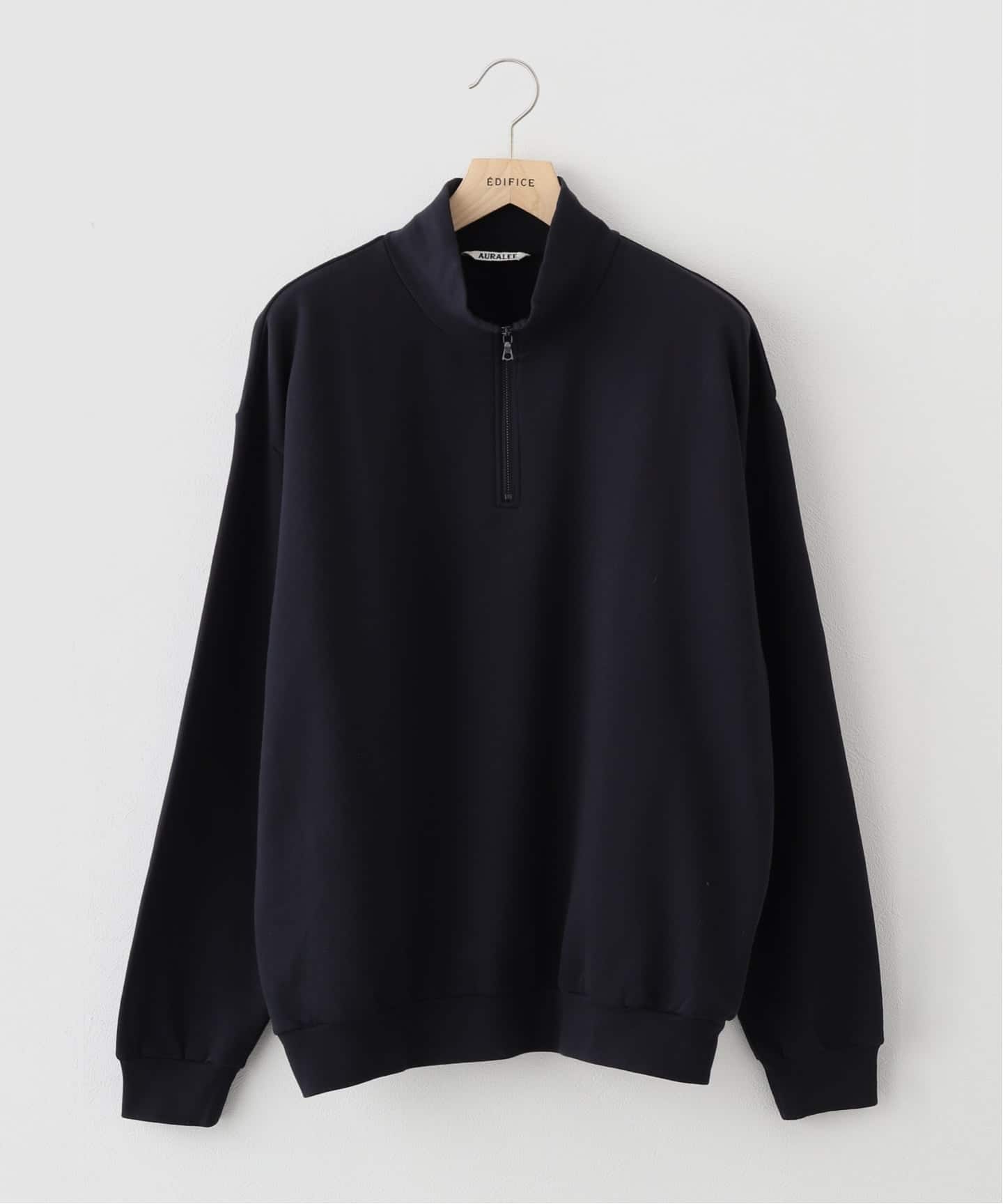 AURALEE (オーラリー) ELASTIC HIGH GAUGE SWEAT HALF ZIP（Tシャツ