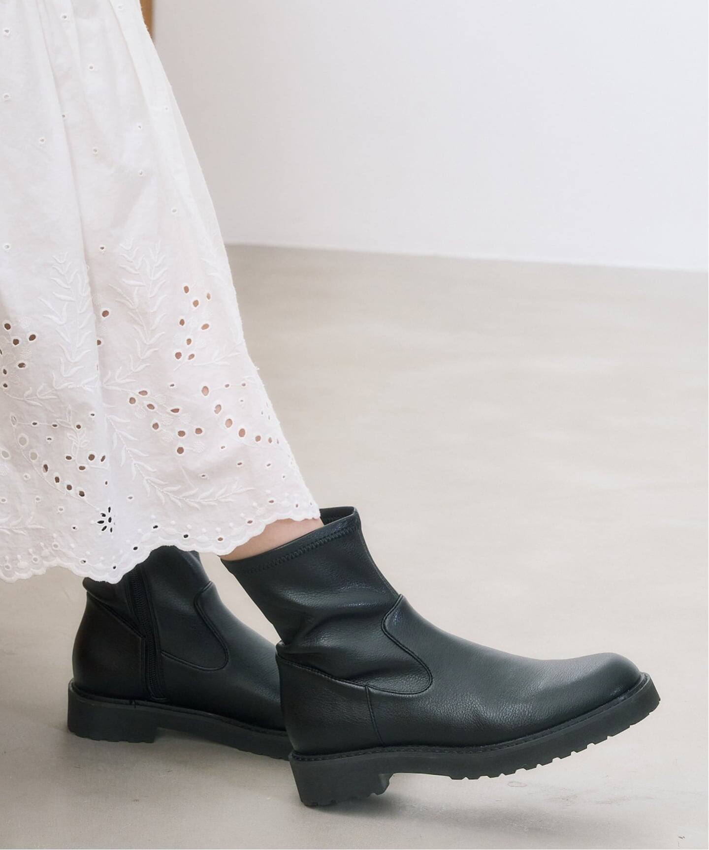 追加6》3.5cmトラックソールフィットショートブーツ（ブーティ