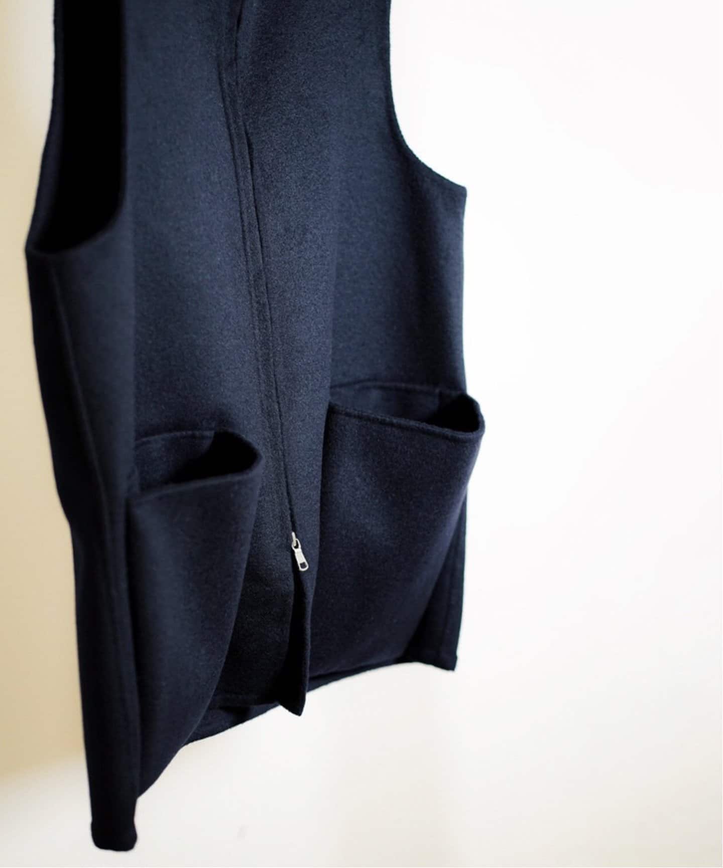 MAATEE&SONS カシミアリバーベストnavy 3 MAATEE&SONS カシミアリバー