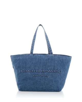 alexanderwang Alexander Wang Punch Logo Embossed Denim Tote