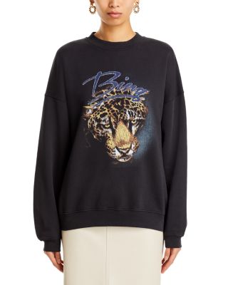 Anine Bing Harvey Leopard Graphic Sweatshirt | Bloomingdale's