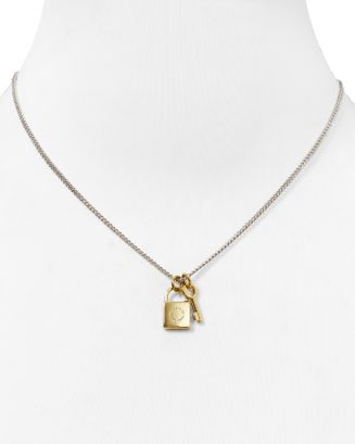 MARC JACOBS MARC BY Lock & Key Pendant Necklace, 17