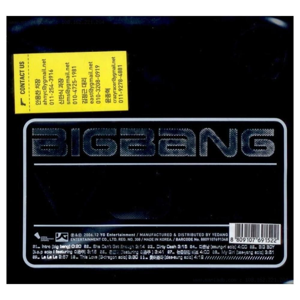 BIGBANG VOL.1 1st アルバム 韓国盤 Amazon.co.jp: Big Bang 1集