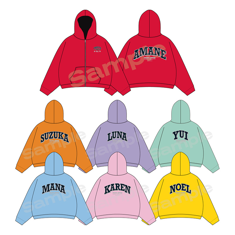FC限定/通販限定】FRUITS ZIPPER OSHI API Zip-up hoodie【ASOBIMALL