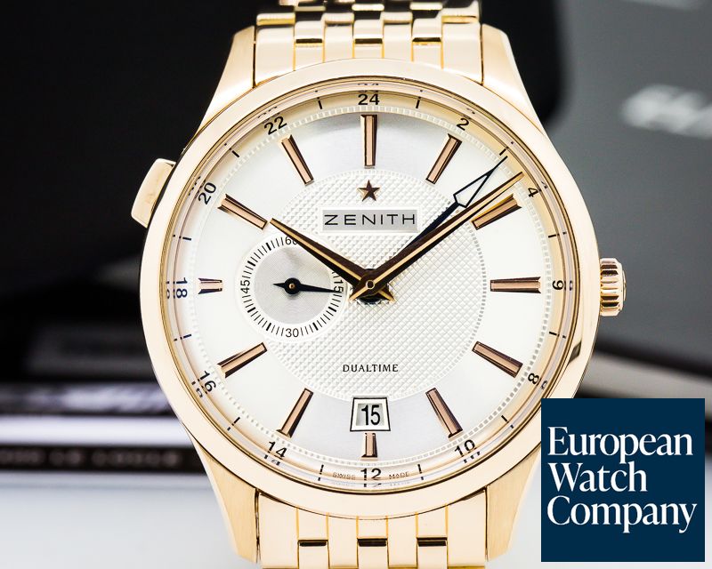 25913) Zenith Captain Dual Time 18K Rose Gold / Bracelet