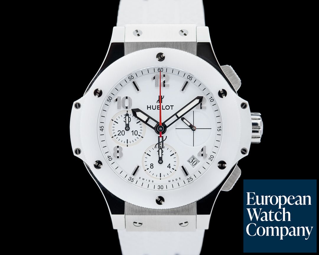 59229) Hublot Big Bang Chronograph SS White Dial | European Watch