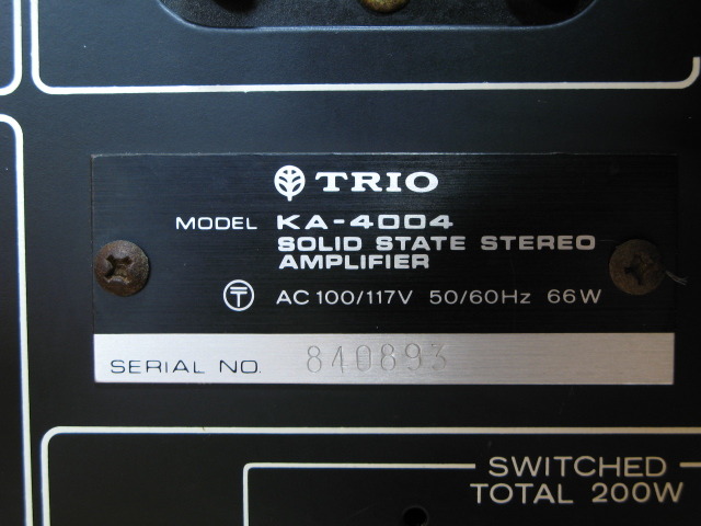 KA-4004 TRIO - HiFi-Do McIntosh/JBL/audio-technica/Jeff Rowland