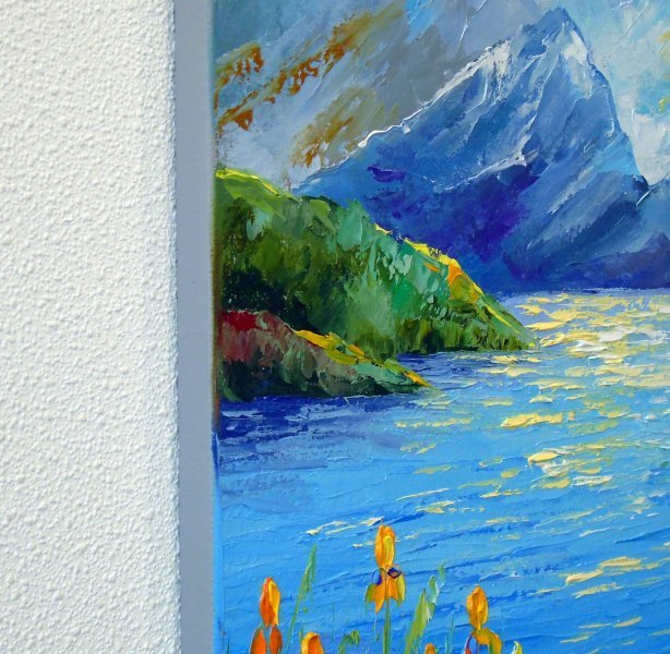 Mountain Serenity: Lakeside Whisper Painting by Olha Darchuk