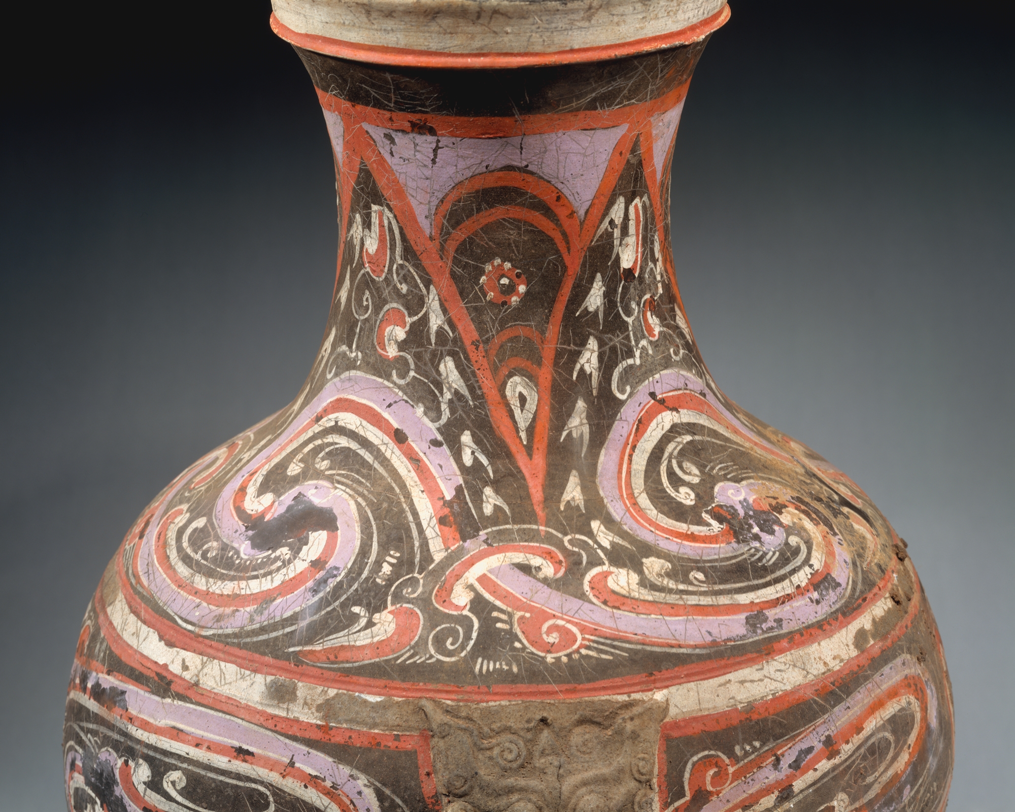 中国漢時代灰釉壺 A ceramic jar HAN dynasty 中国漢時代灰釉壺A