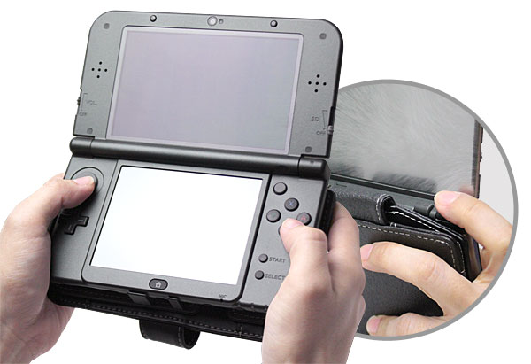 PDAIR レザーケース for Newニンテンドー3DS LL 横開きタイプ