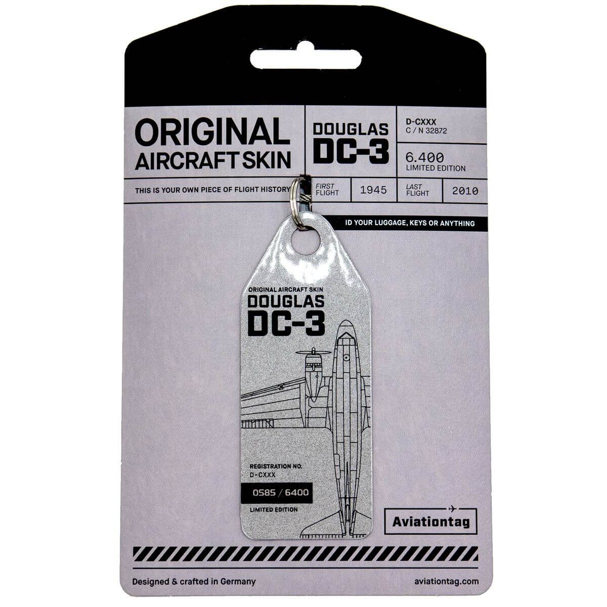 Douglas DC-3 Raisin Bomber Aviation Tag - D-CXXX - MyPilotStore.com