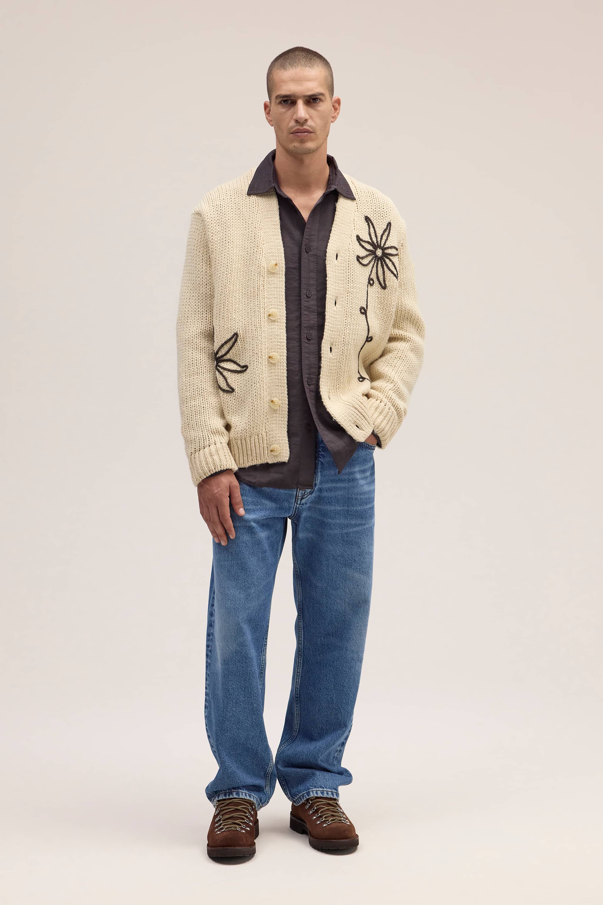 Mika 6620 men's cardigan - Ecru - Buy online at NN.07®