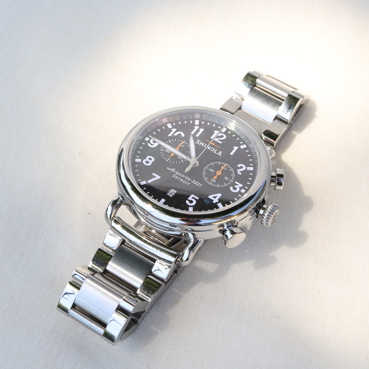 Silver Two Eye Chrono Watch by Shinola - NEWTWIST