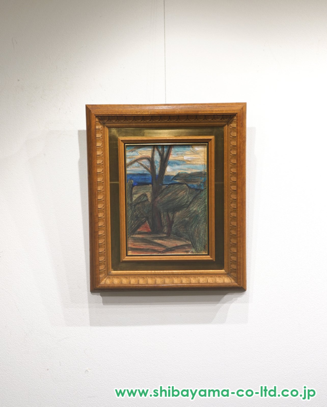 林武「川奈にて」パステル 5号 :: 絵画買取・販売 - シバヤマ