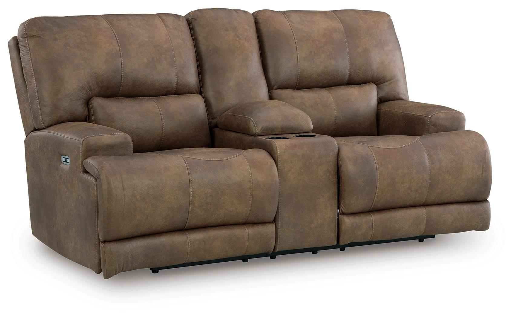 ASHLEY FURNITURE Time-piece Power Reclining Loveseat With Console