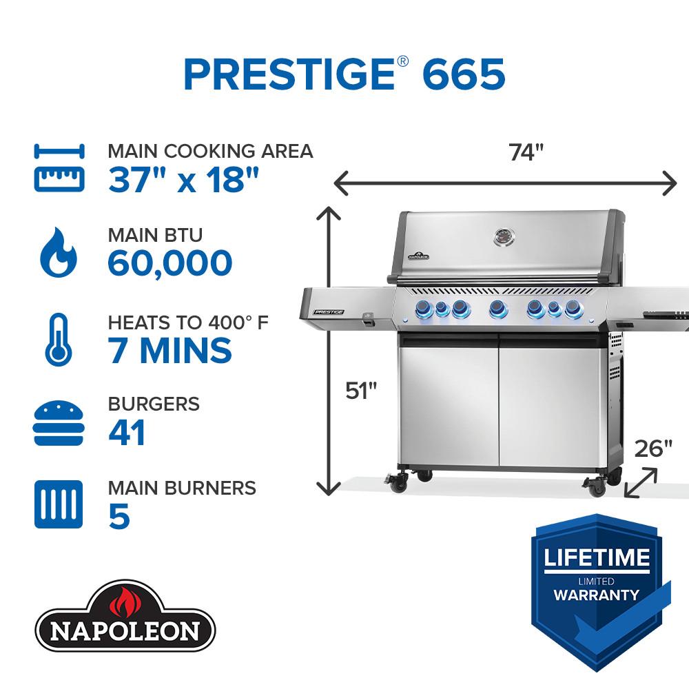 NAPOLEON BBQ Prestige 665 RSIB with Infrared Side and Rear Burner