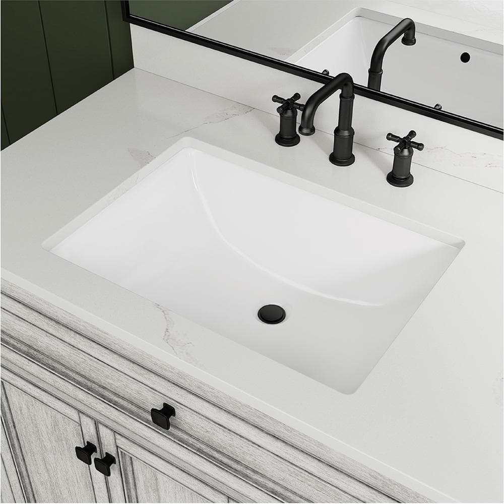 Glacier Bay 22 in. Undermount Rectangular Vitreous China Bathroom