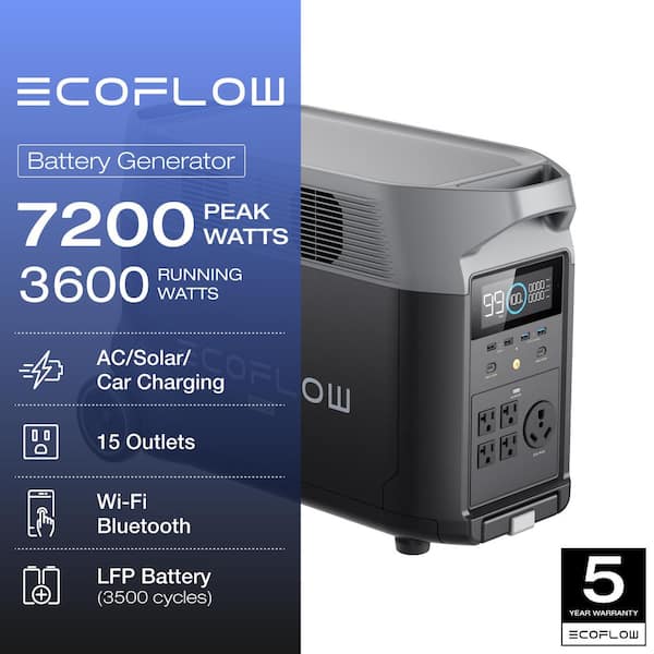 EcoFlow Battery Solar Generator DELTA Pro 3600Wh Solar, 3600W