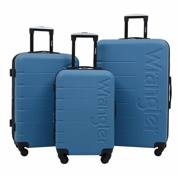 TCL Wrangler 3-Piece Blue Heaven Rolling Hard Side Luggage Set 360