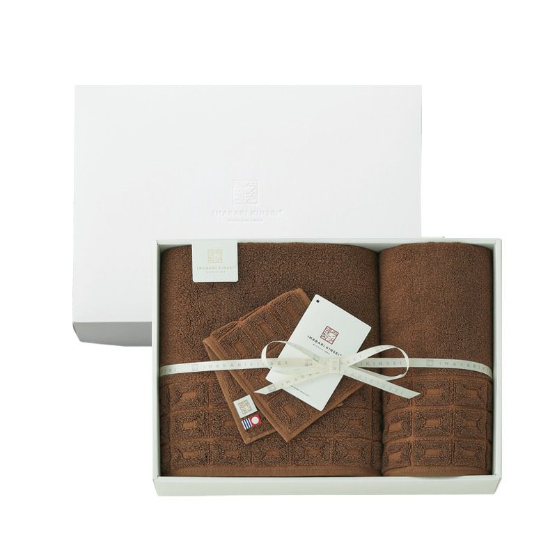 今治謹製 Chocolat Luxe 紙箱入り カカオ染めバスタオル1枚・ フェイス