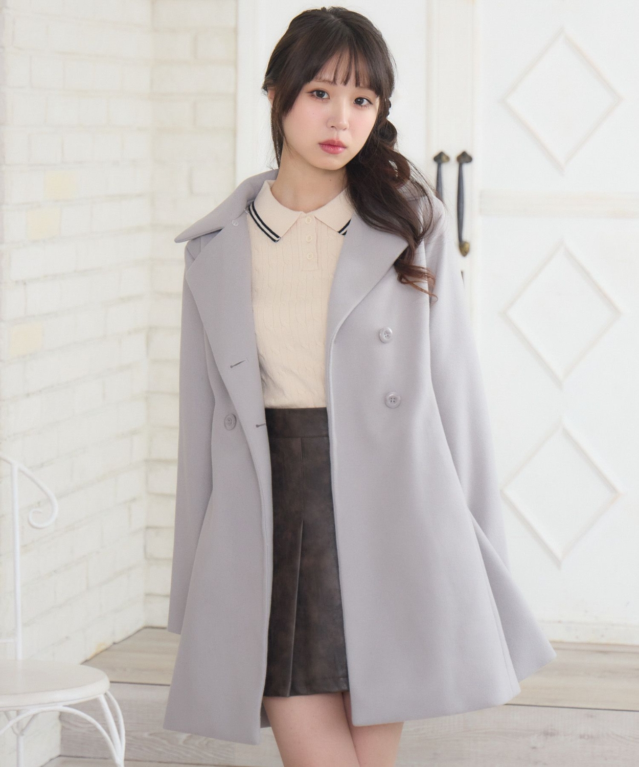 Fファー襟リボンコート|ems excite | RETRO GIRL ONLINE STORE レトロ