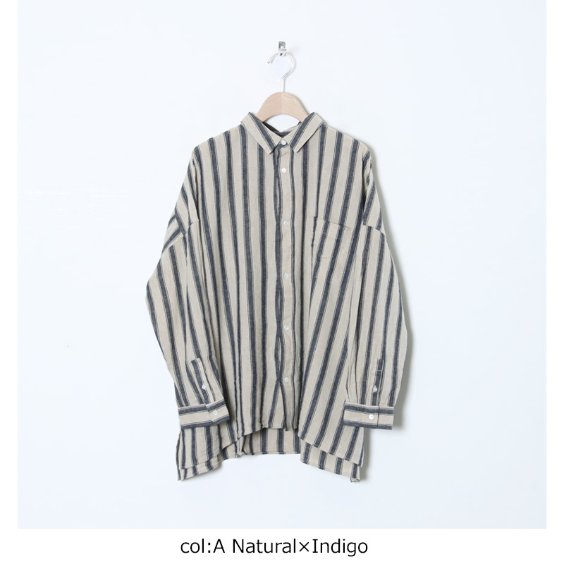 ICHI Antiquites (イチアンティークス) リネンコットンストライプシャツ