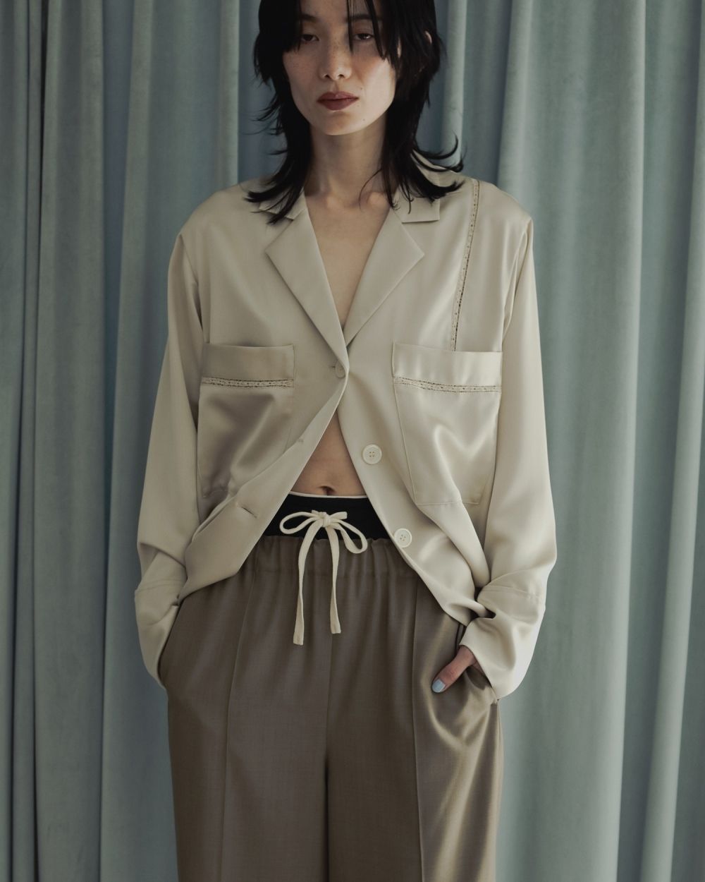 ànuke online store（アンヌーク） / Satin Tailored ShirtsSatin