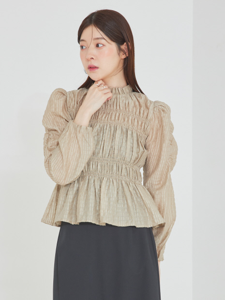 シャーリングペプラムブラウス｜SELFIST / セルフィスト