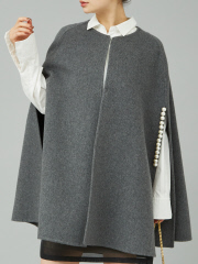 40周年】ウールカシミヤリバーパール調マントコート｜Rouge vif la cle