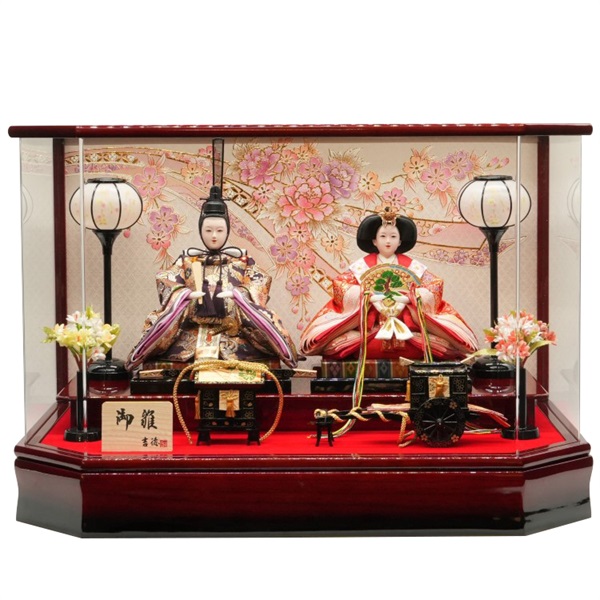 吉德 親王ケース飾り「熨斗目に牡丹桜」322928 4979866871603 ひな人形