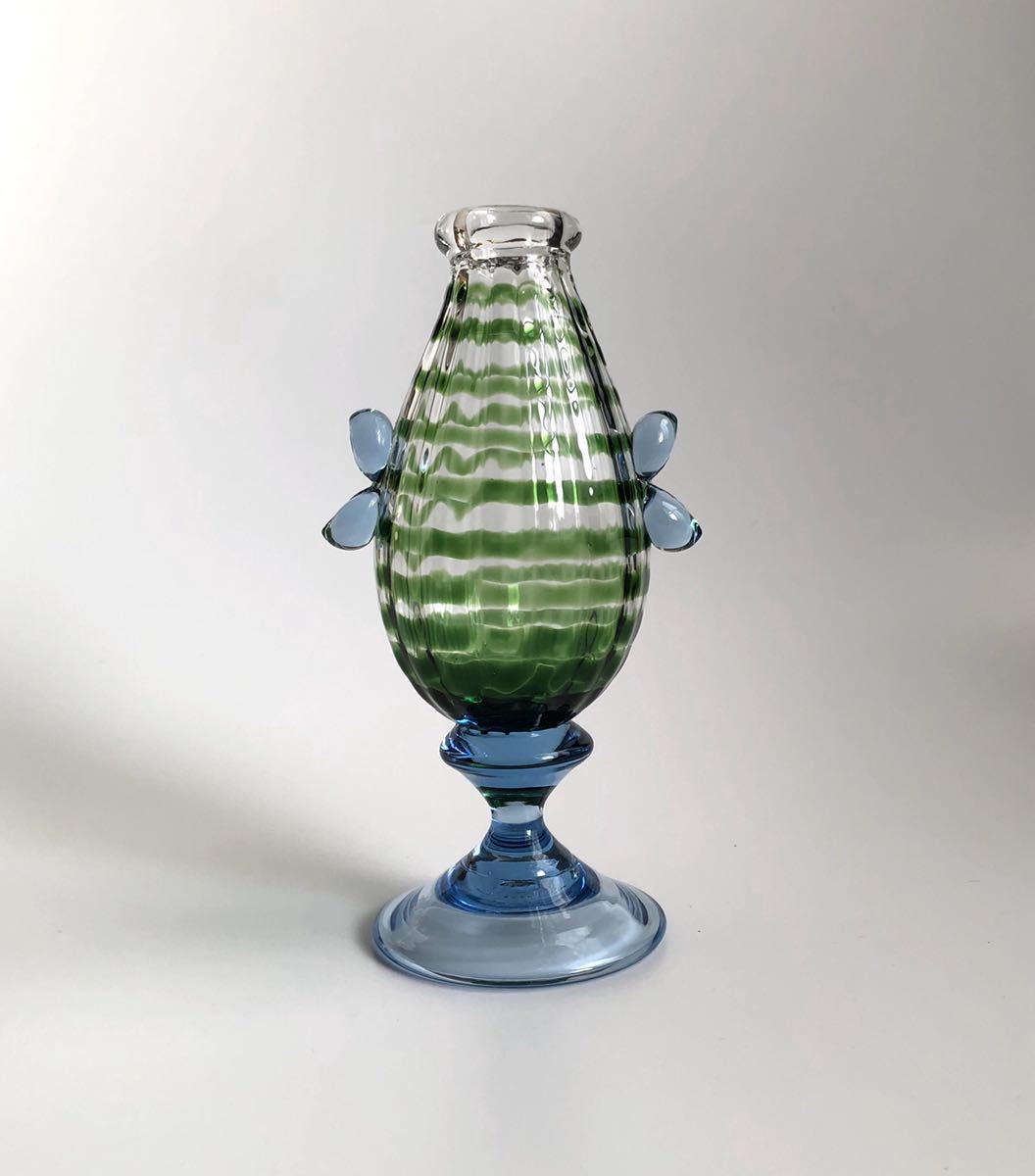 Y】N10061 舩木倭帆 作 プラントグラス 吹きガラス Shizu Y】N10061