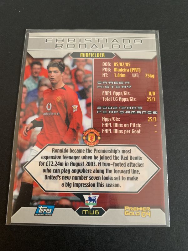 クリスティアーノ・ロナウド/ルーキーカード/Topps Premier Gold 2004
