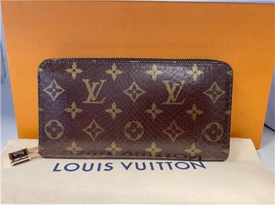 Authentic Louis Vuitton Zippy Monogram Python Brown & Gold Wallet