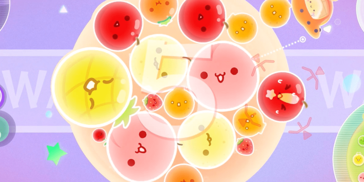 惑星の中心へフルーツを落とすパズルゲーム『スイカゲーム ぷらねっと