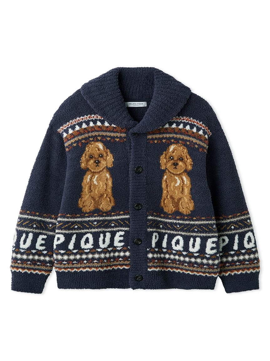 HOMME】 パウダーノルディック DOGジャガードカウチン(カーディガン