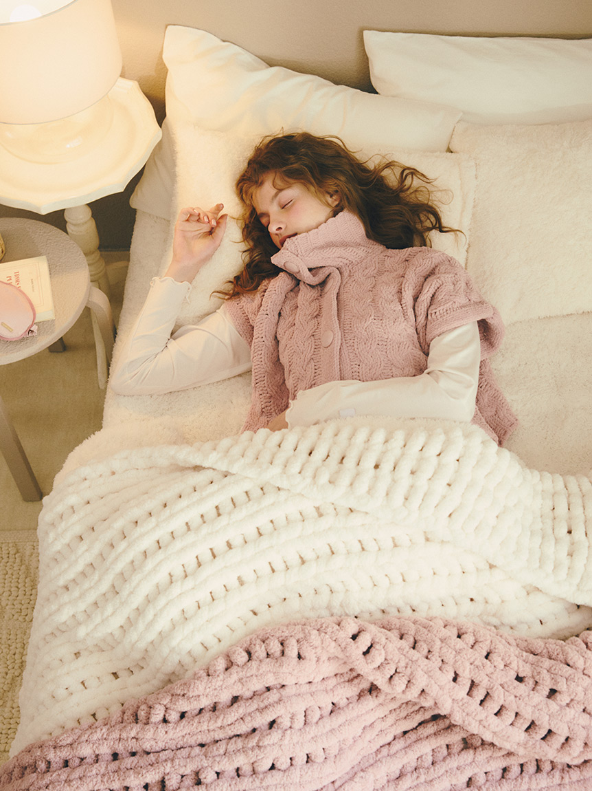 Sleep】チャンキーニット マルチカバー(ブランケット・タオルケット