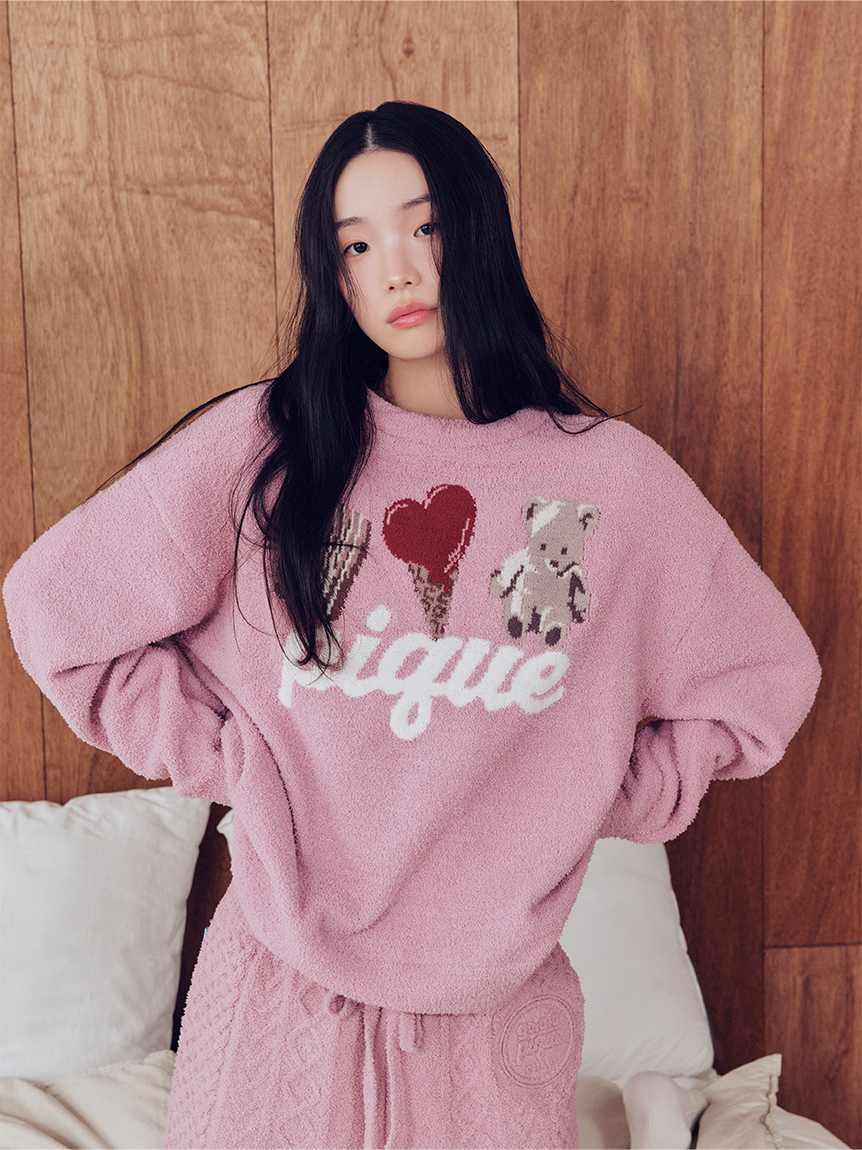 ワンポイントジャガードプルオーバー(ニットプルオーバー)｜ルーム