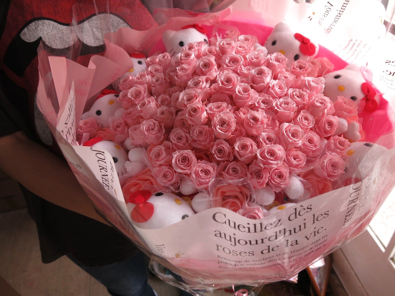 誕生日プレゼント キティ バラ 100本 花束 ブーケ プレゼント キティ