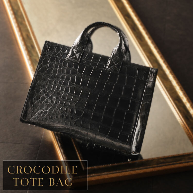 日本製 クロコダイル マット トートバッグ メンズ 鞄 クロコ JRA 本革