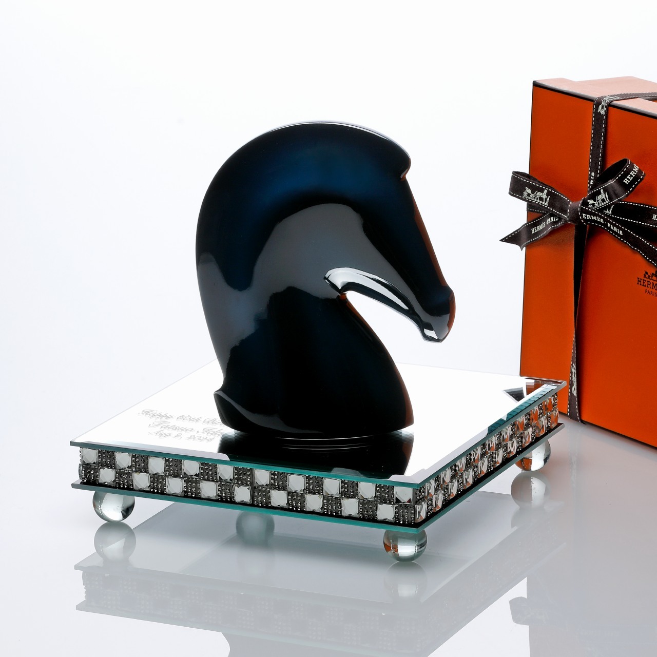 HERMES エルメス ぺーパーウェイト サマルカンド インディゴ・ミラー